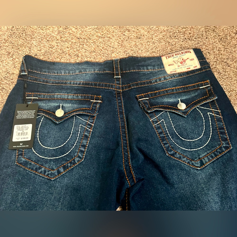 NEW “DARK GLACIAL RICKY BIG T FLAPS” true religion jeans.